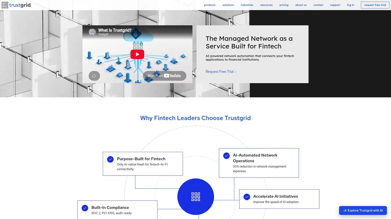 Trustgrid homepage screenshot