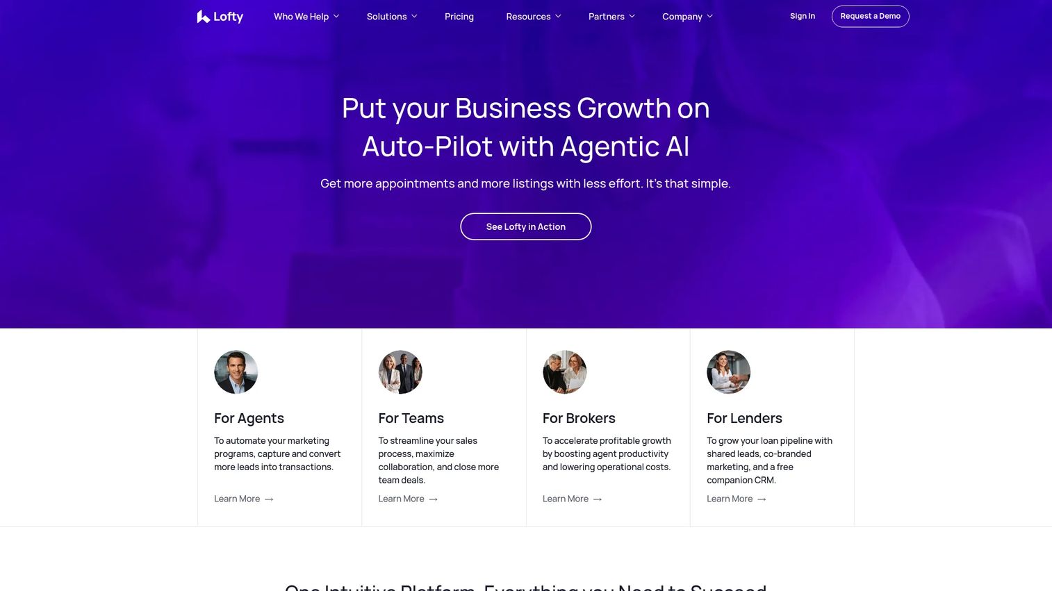Lofty real estate CRM and brokerage workflow dashboard