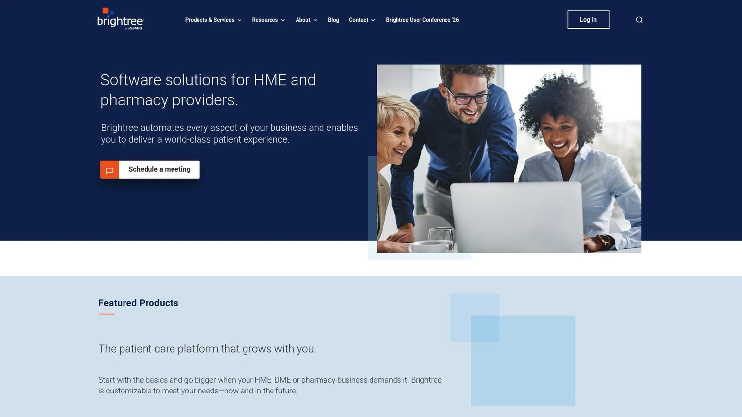 Brightree homepage screenshot