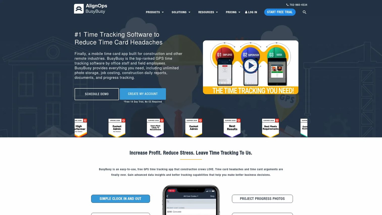 busybusy mobile time tracking and construction labor analytics dashboard
