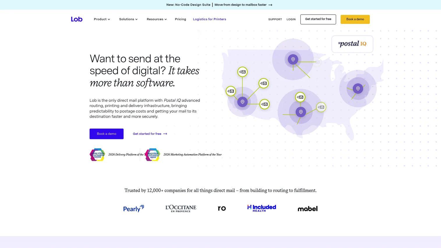 Lob direct mail automation workflow for sending and tracking physical mail campaigns