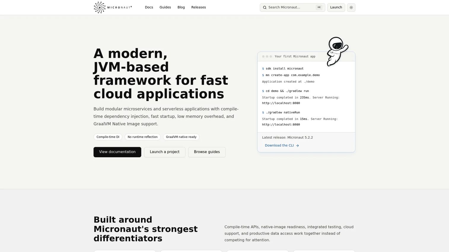 Micronaut Java framework for lightweight cloud services