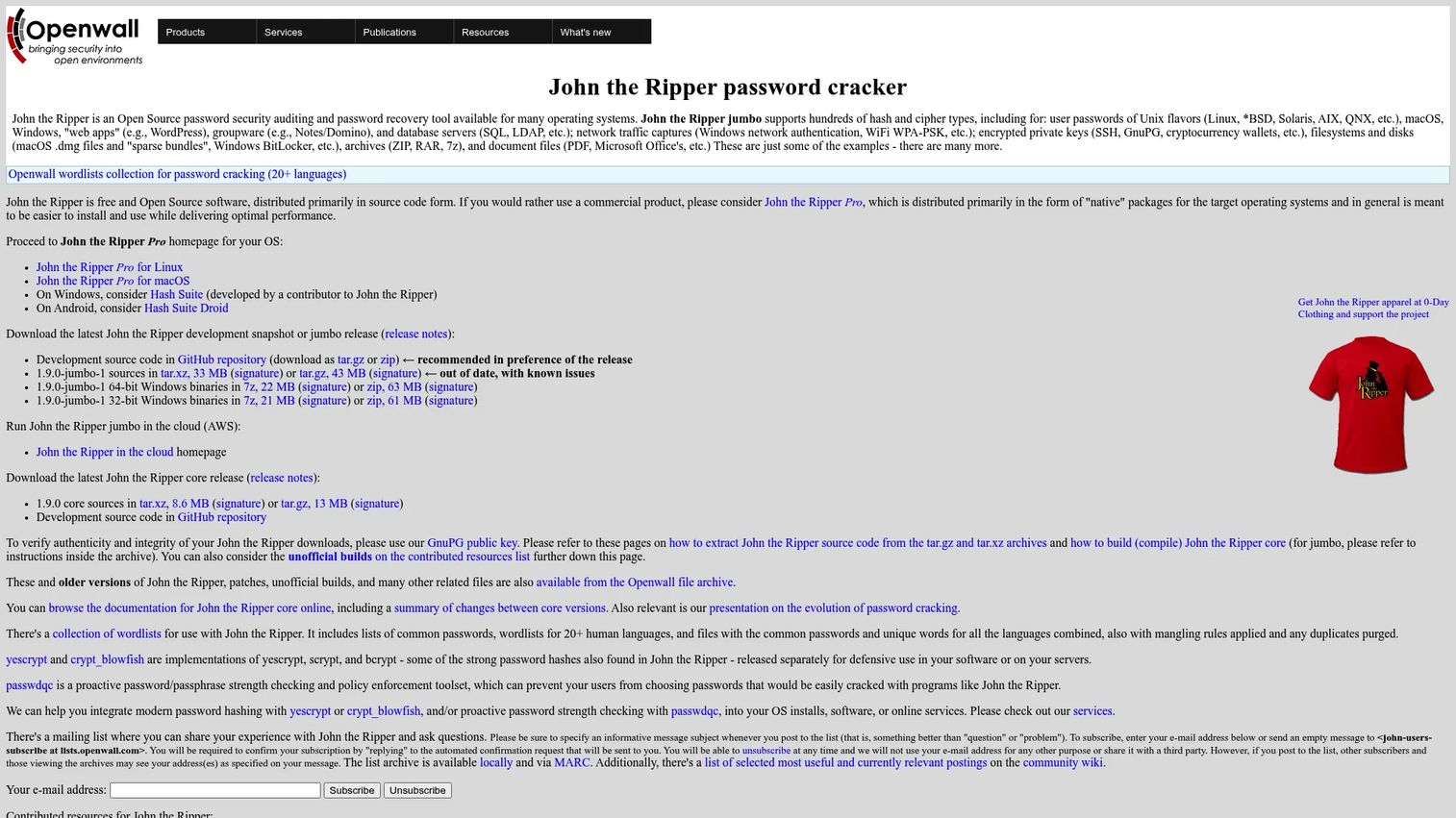 John the Ripper password auditing command output