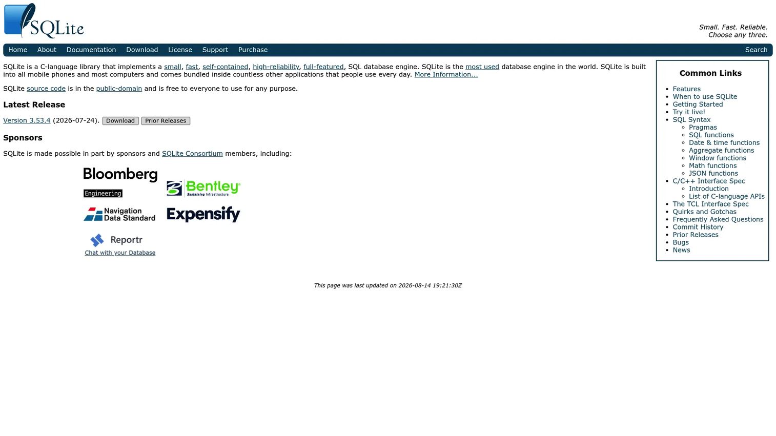 SQLite local database engine shown as a single application data file