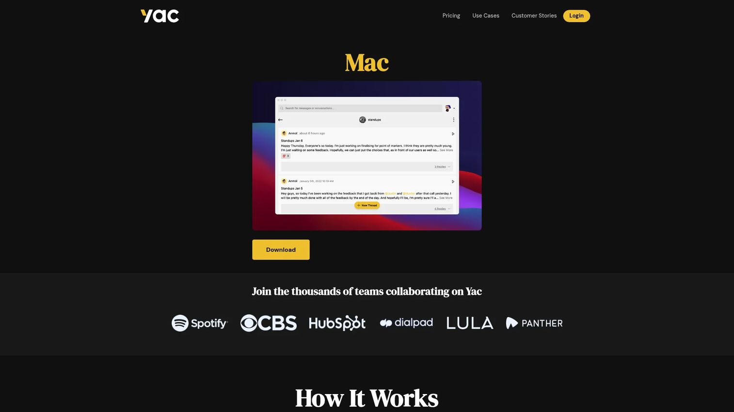 Yac async voice communication app