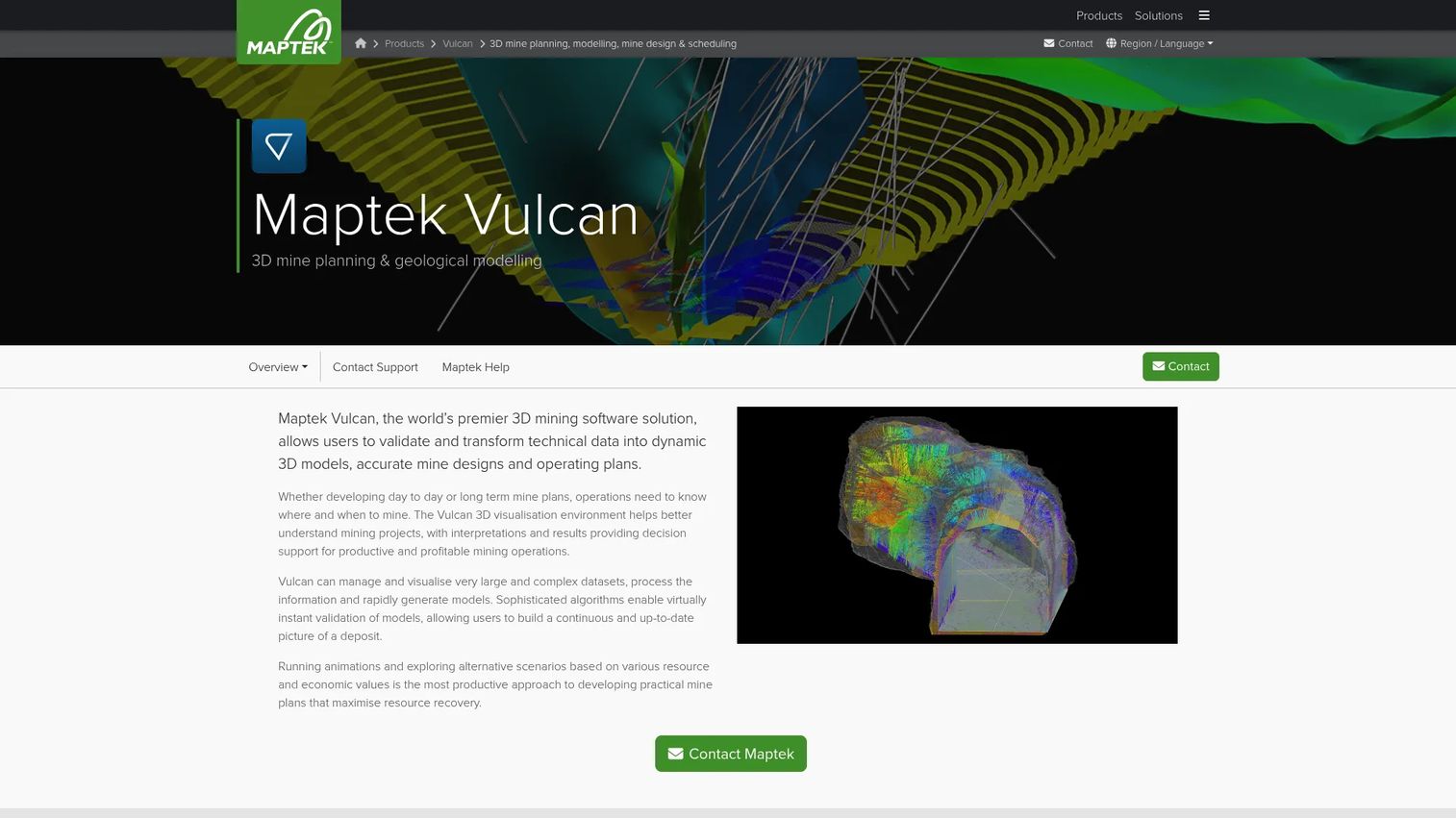 Maptek Vulcan geological modelling and resource workflow software