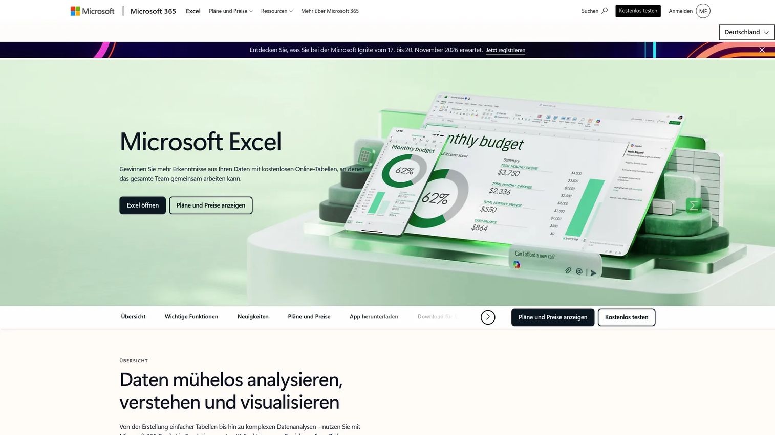 Microsoft Excel marketplace analyst reporting workbook