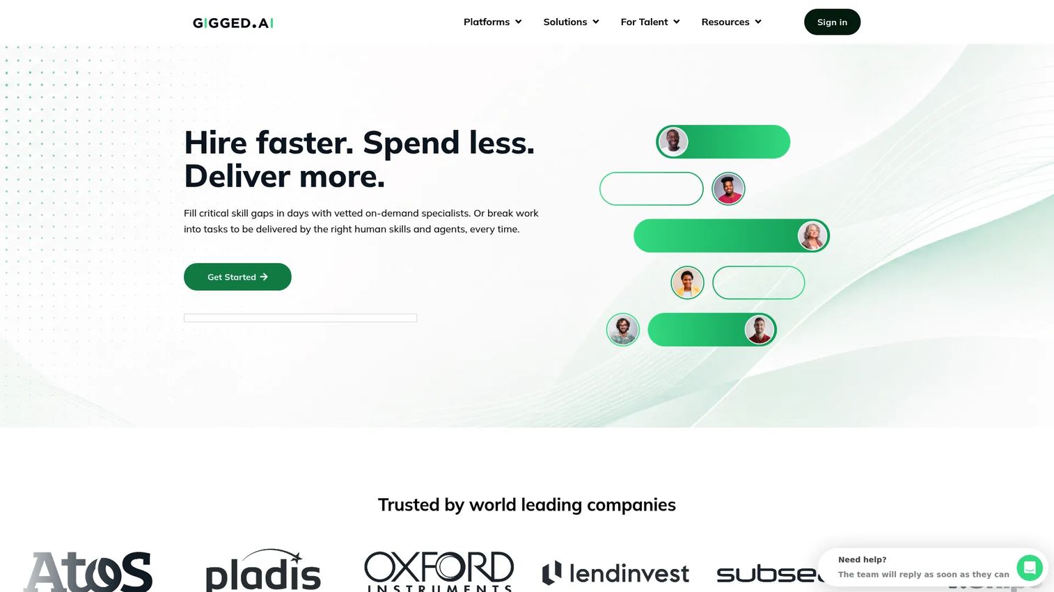 Gigged.AI homepage screenshot