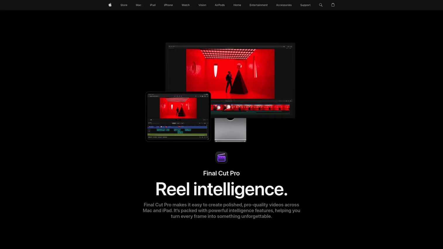 Final Cut product demo video editing software for Mac