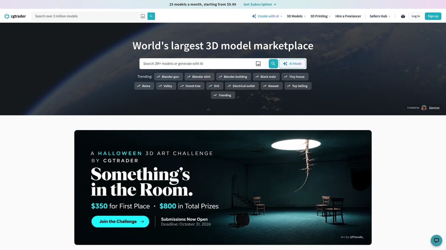 CGTrader 3D model marketplace and enterprise 3D content platform