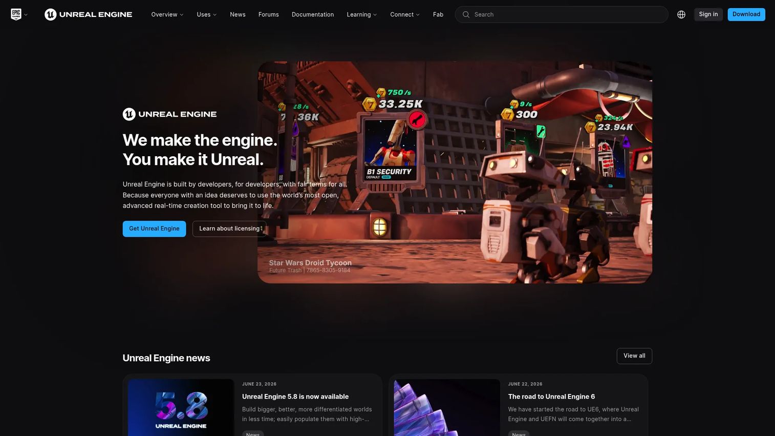 Unreal Engine VR development environment with an immersive 3D scene