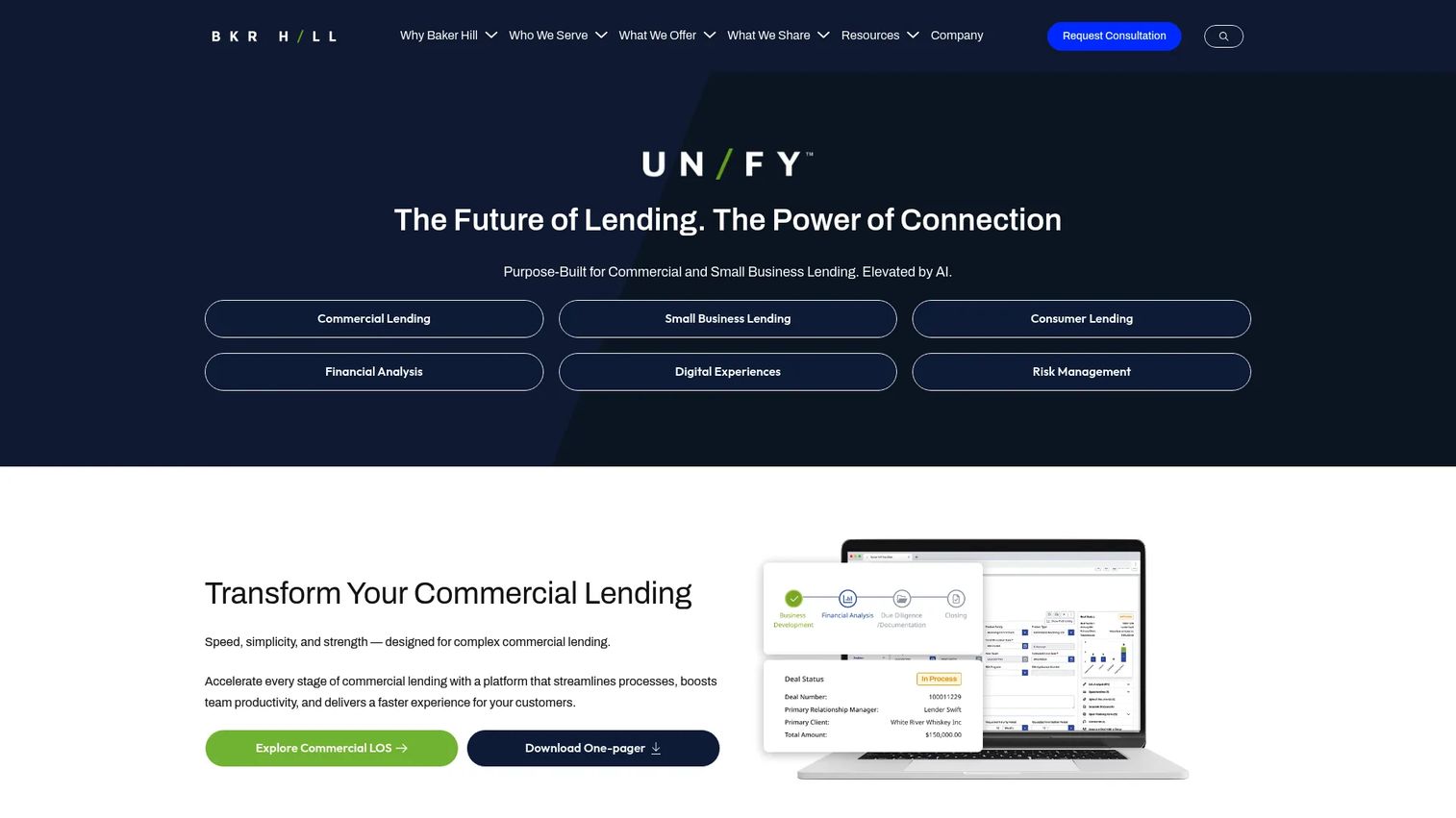 Baker Hill lending software for financial institutions