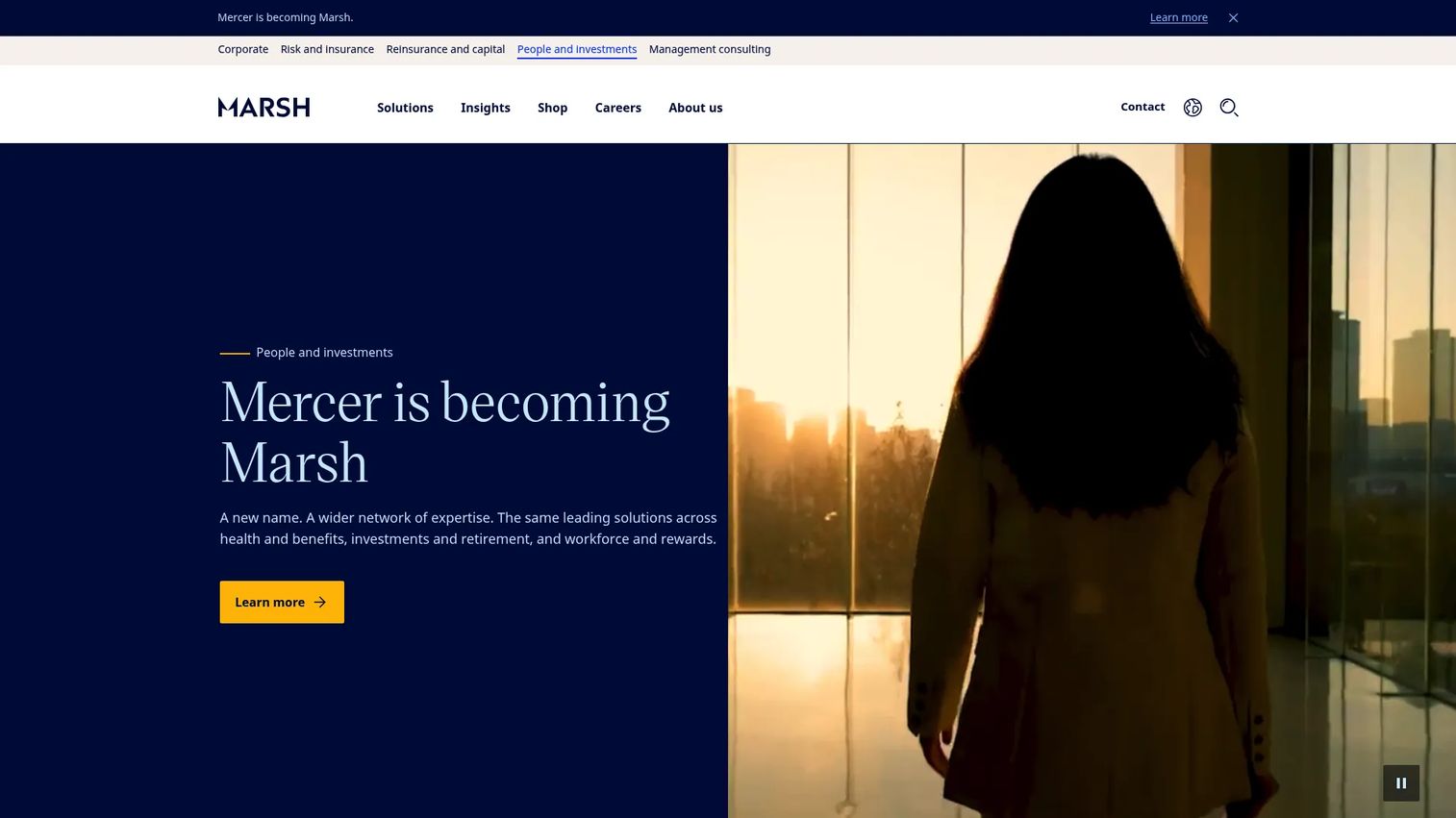 Mercer homepage screenshot
