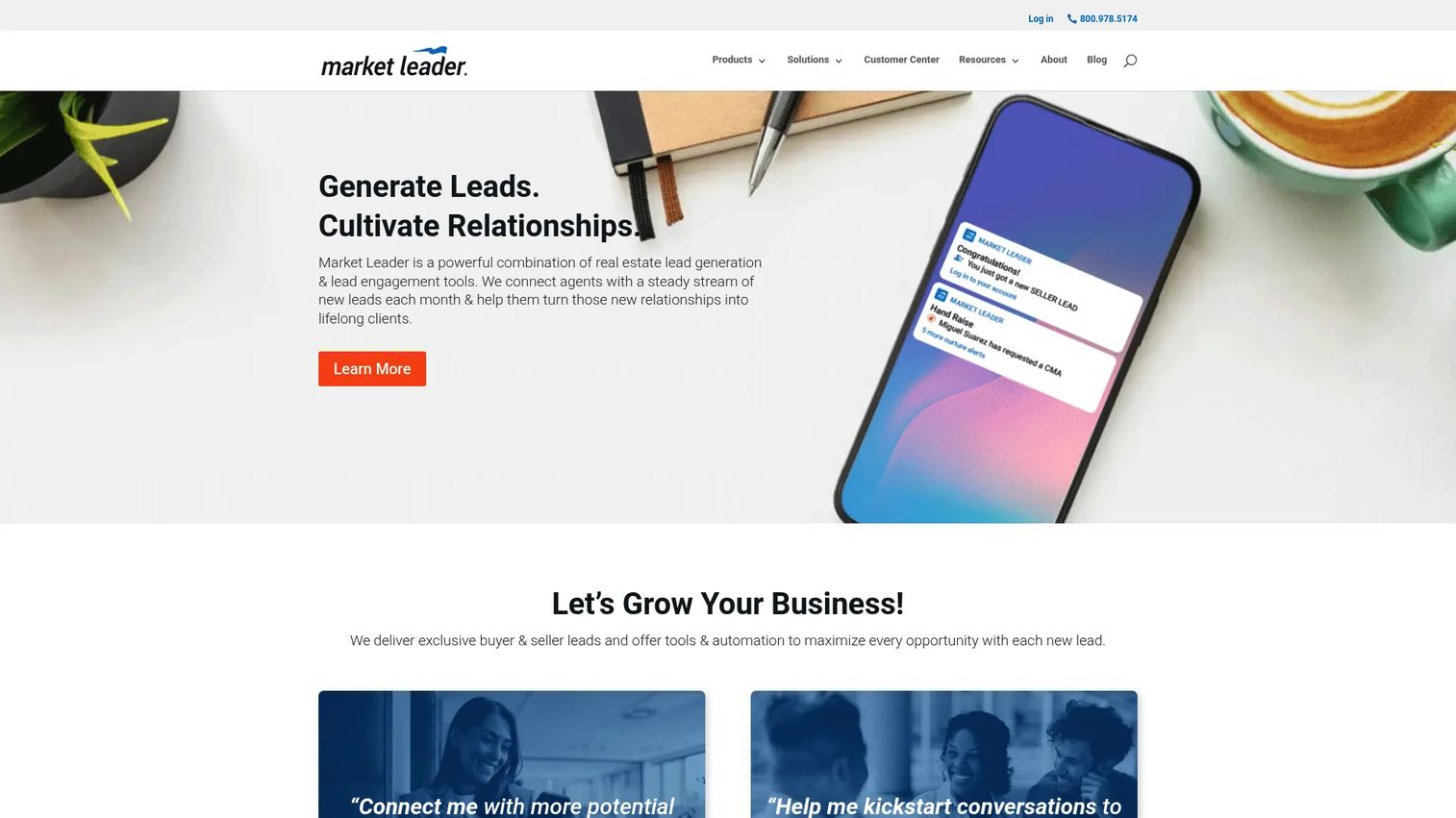 Market Leader real estate lead generation platform