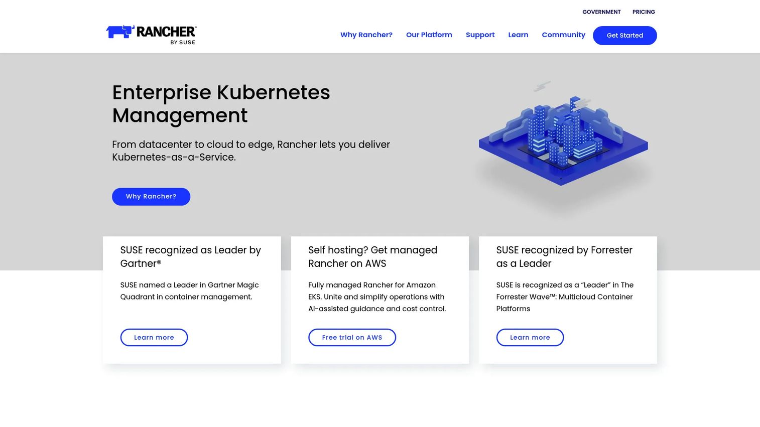 Rancher dashboard for managing multiple Kubernetes clusters
