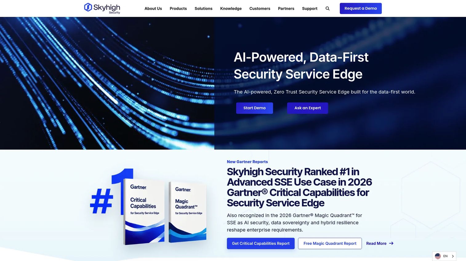 Skyhigh CASB homepage screenshot
