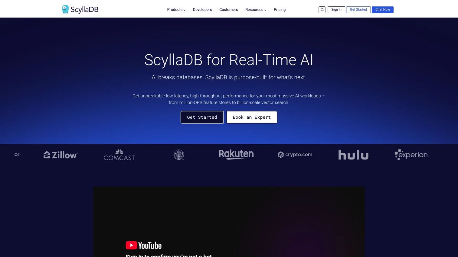 ScyllaDB wide-column database cluster for low-latency workloads