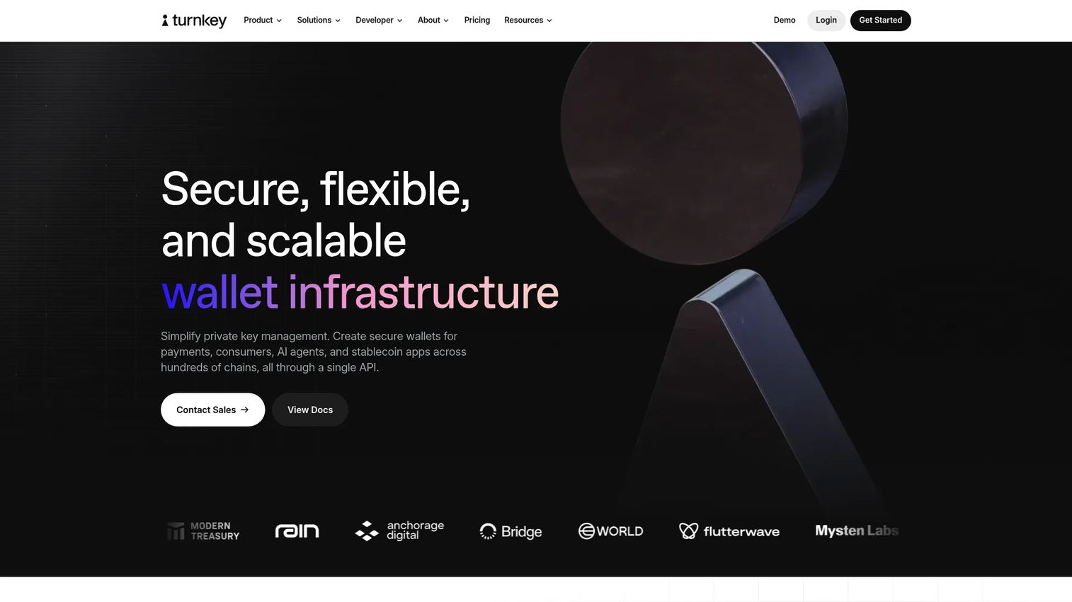 Turnkey programmable wallet infrastructure and key management platform