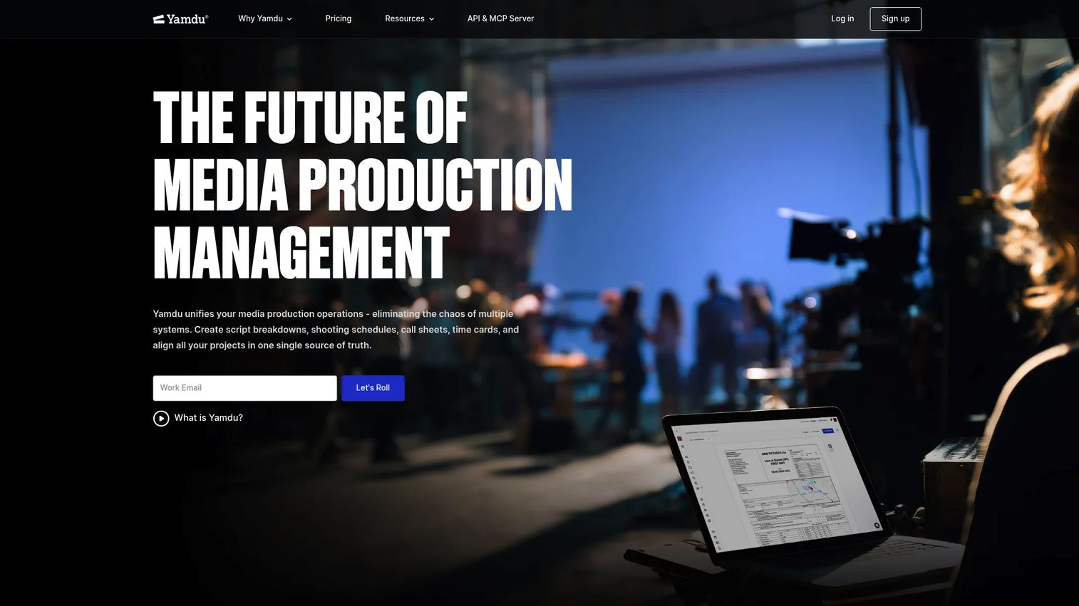 Yamdu film production management software dashboard