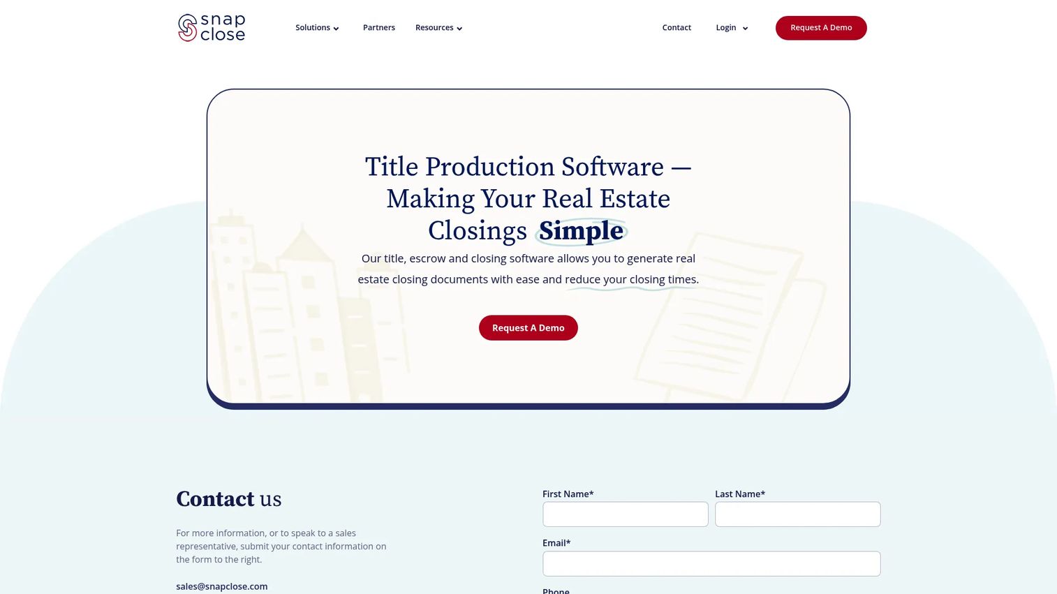 SnapClose closing process management interface