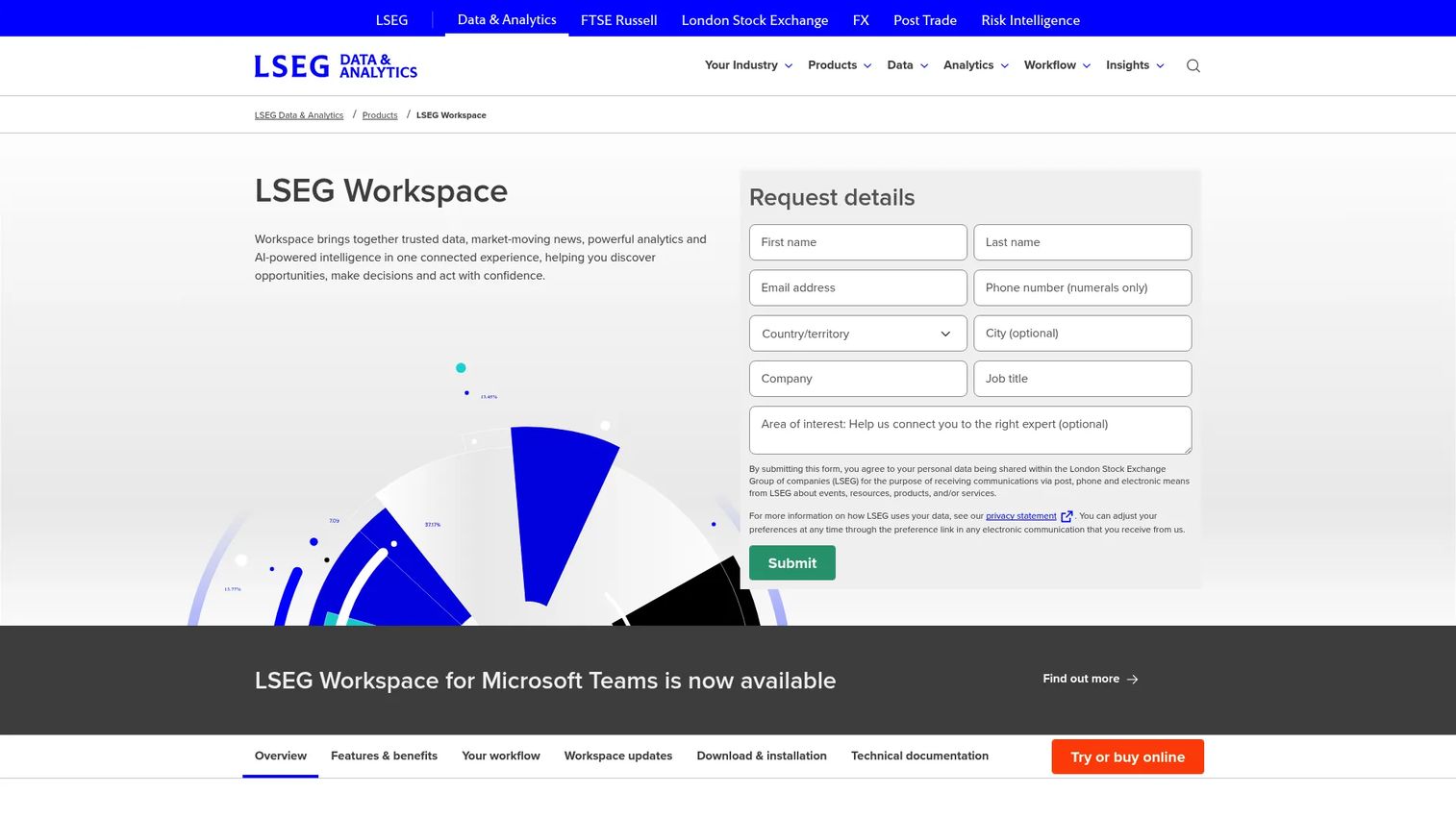 LSEG Workspace dashboard for global market data, news, and financial research