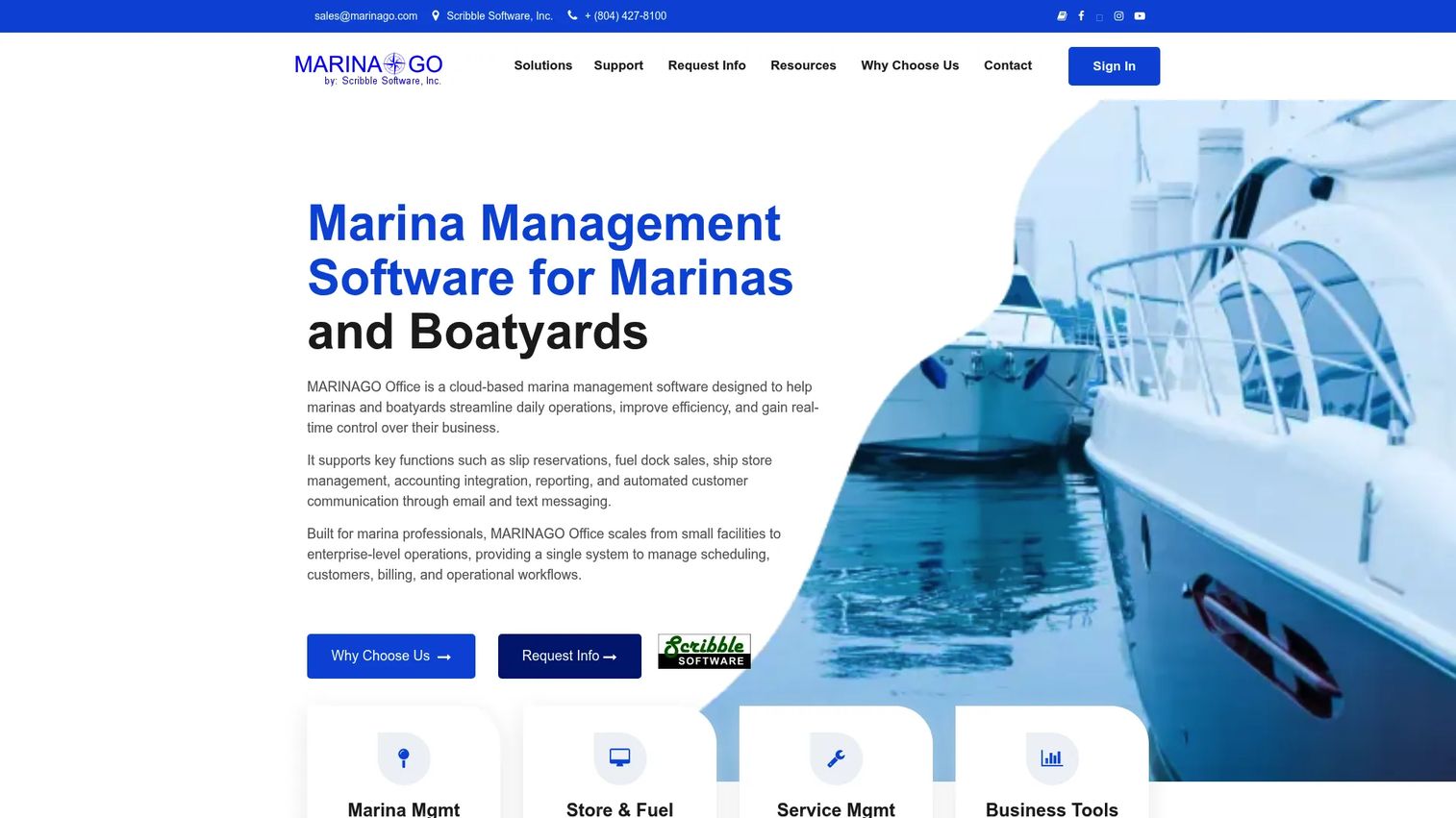MARINAGO cloud marina management software dashboard