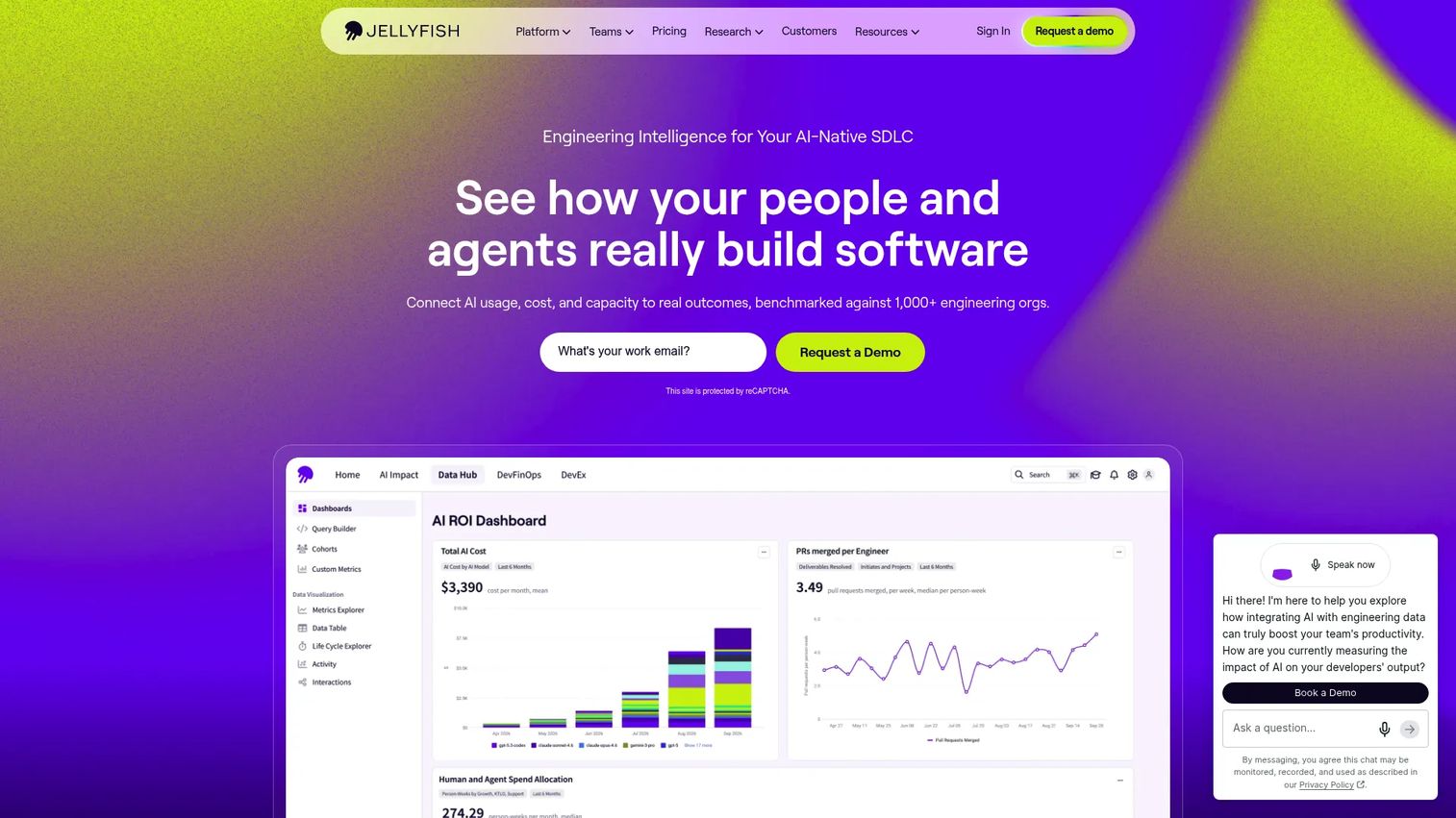 Jellyfish engineering management platform showing investment allocation and portfolio planning dashboard
