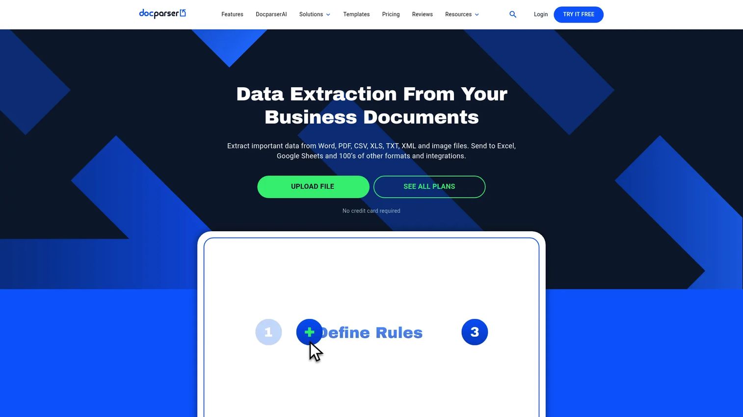 Docparser PDF data extraction rules for forms and invoices