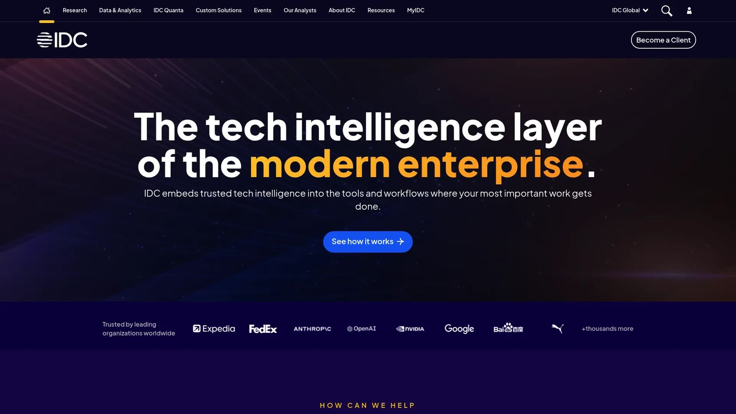 IDC technology market intelligence and research homepage