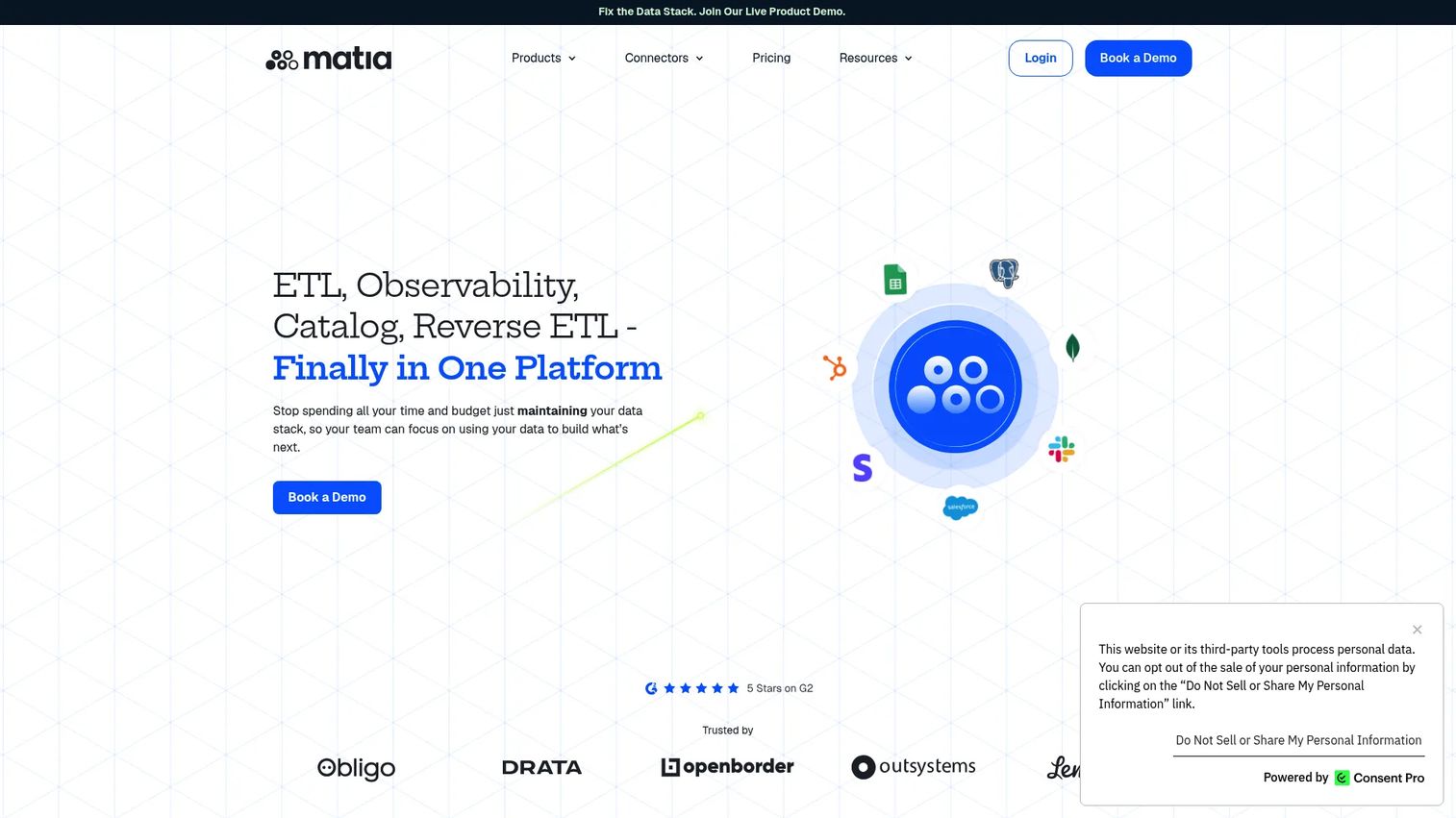 Matia platform for composable data pipeline orchestration and operations