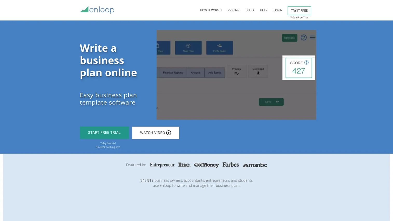 Enloop homepage screenshot