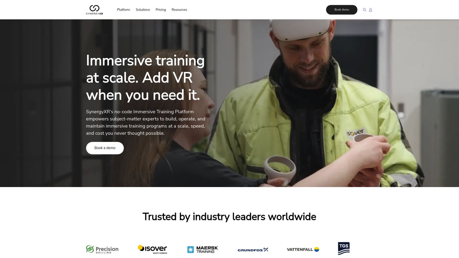 SynergyXR enterprise virtual reality platform for frontline training and operations