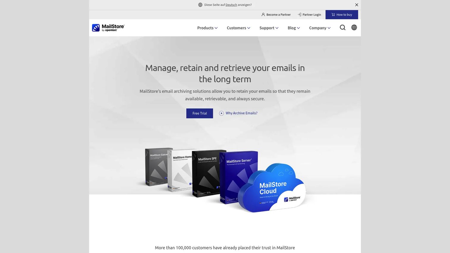 MailStore Server email archive search interface