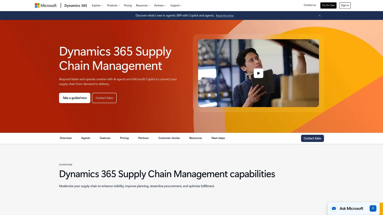 Microsoft Dynamics 365 Supply Chain Management production planning dashboard