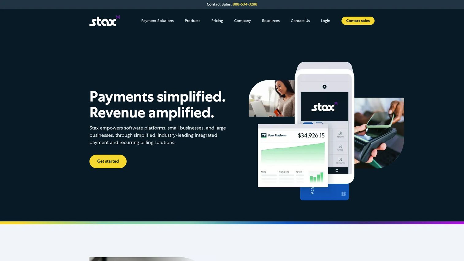 Stax payment processing dashboard for retail businesses