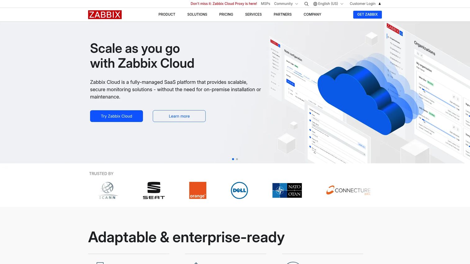 Zabbix infrastructure monitoring dashboard