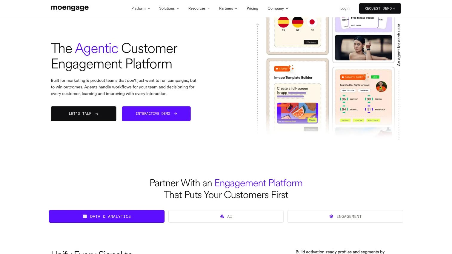MoEngage customer engagement platform dashboard