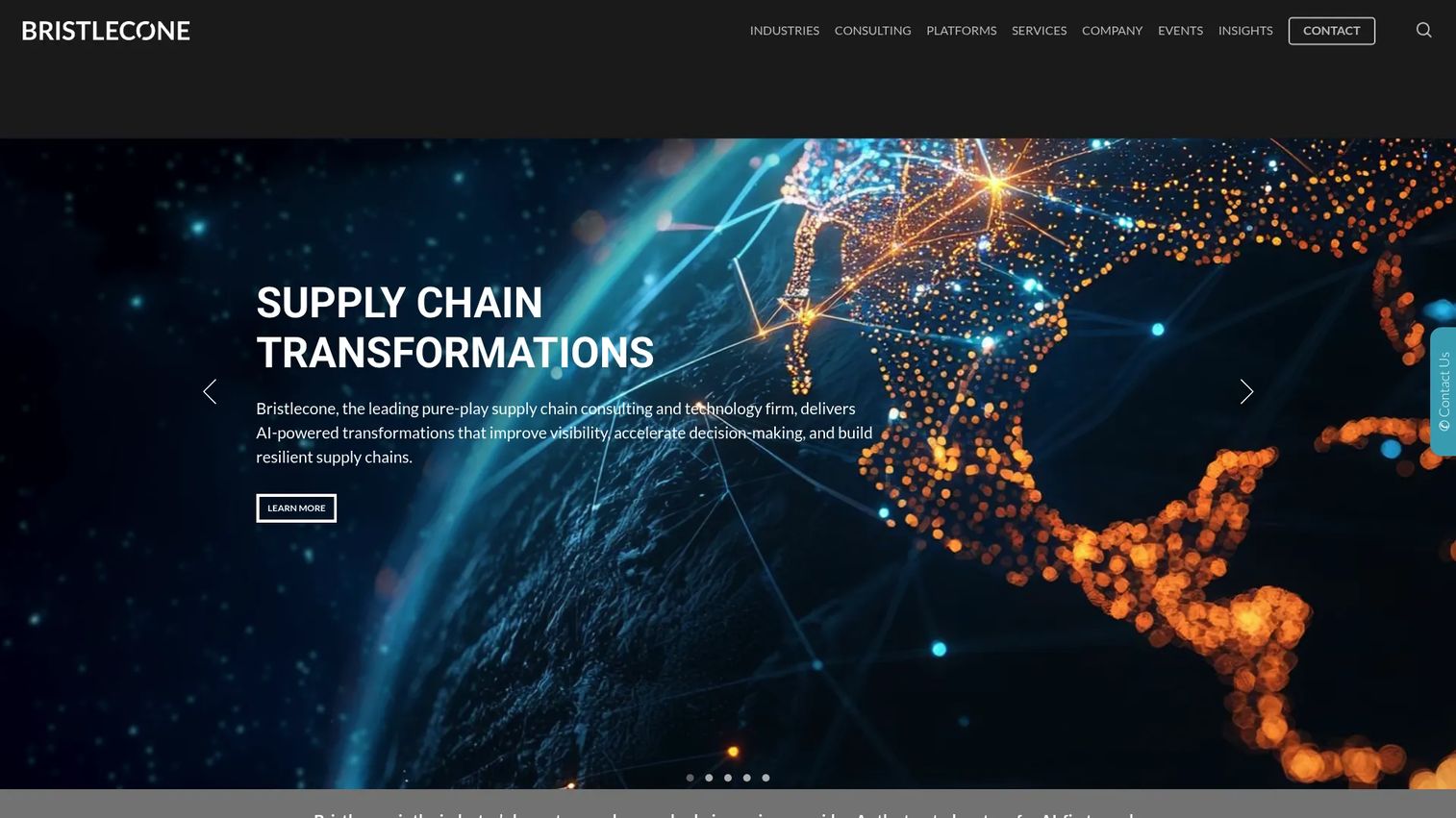Bristlecone Neo supply chain analytics and transformation dashboard.