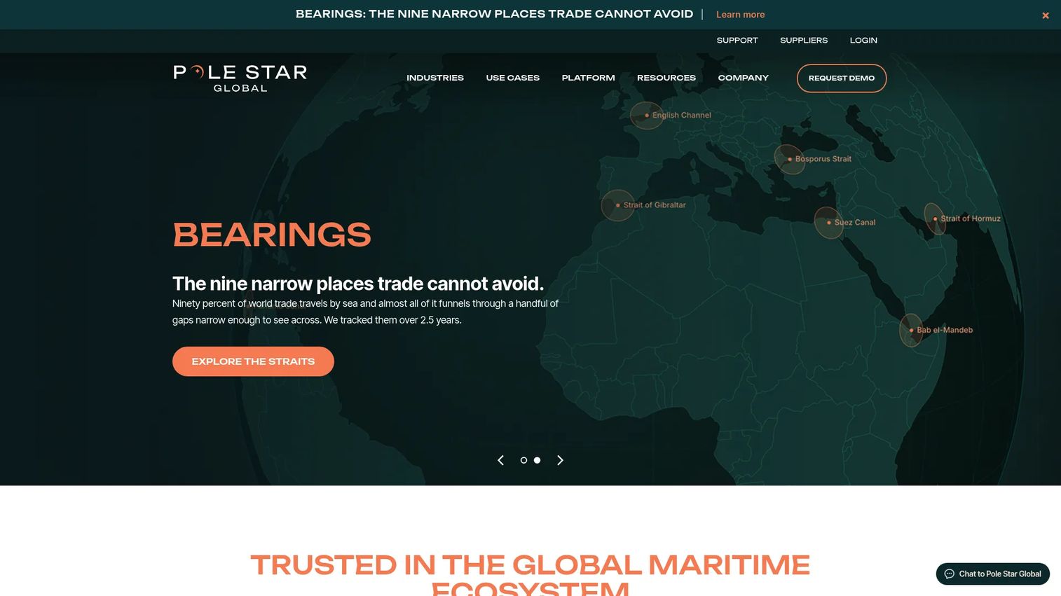 Pole Star Global platform for vessel tracking, maritime compliance, and monitoring