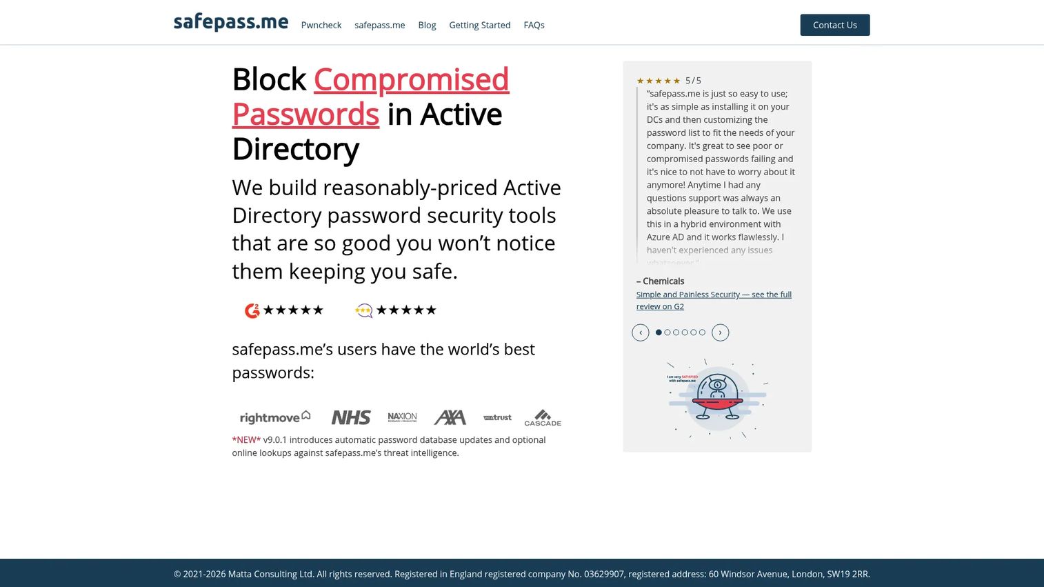 safepass.me Enterprise password policy enforcement and breach screening dashboard