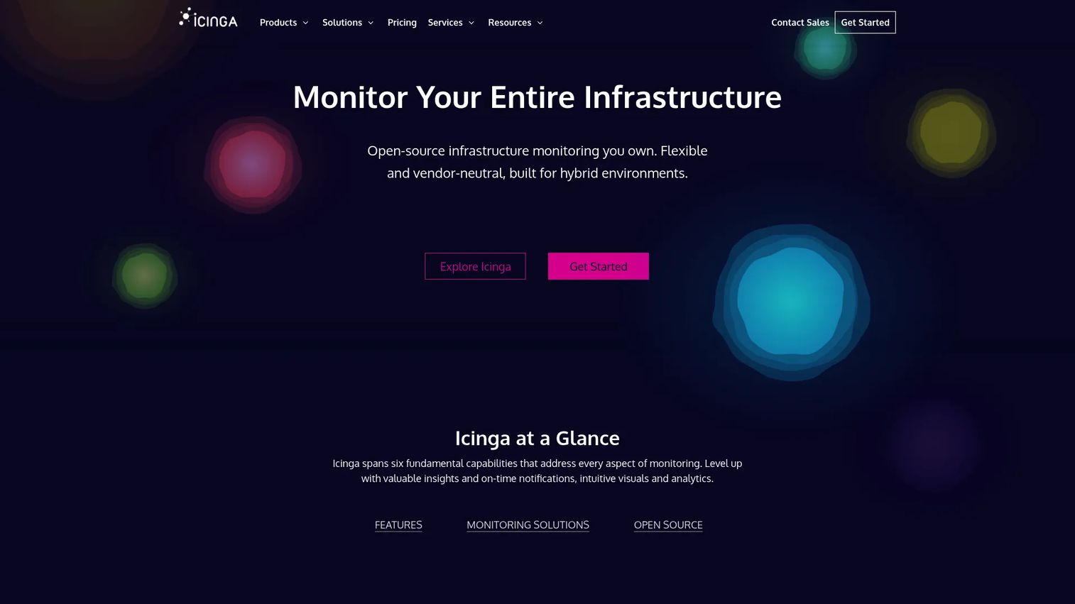 Icinga infrastructure monitoring dashboard