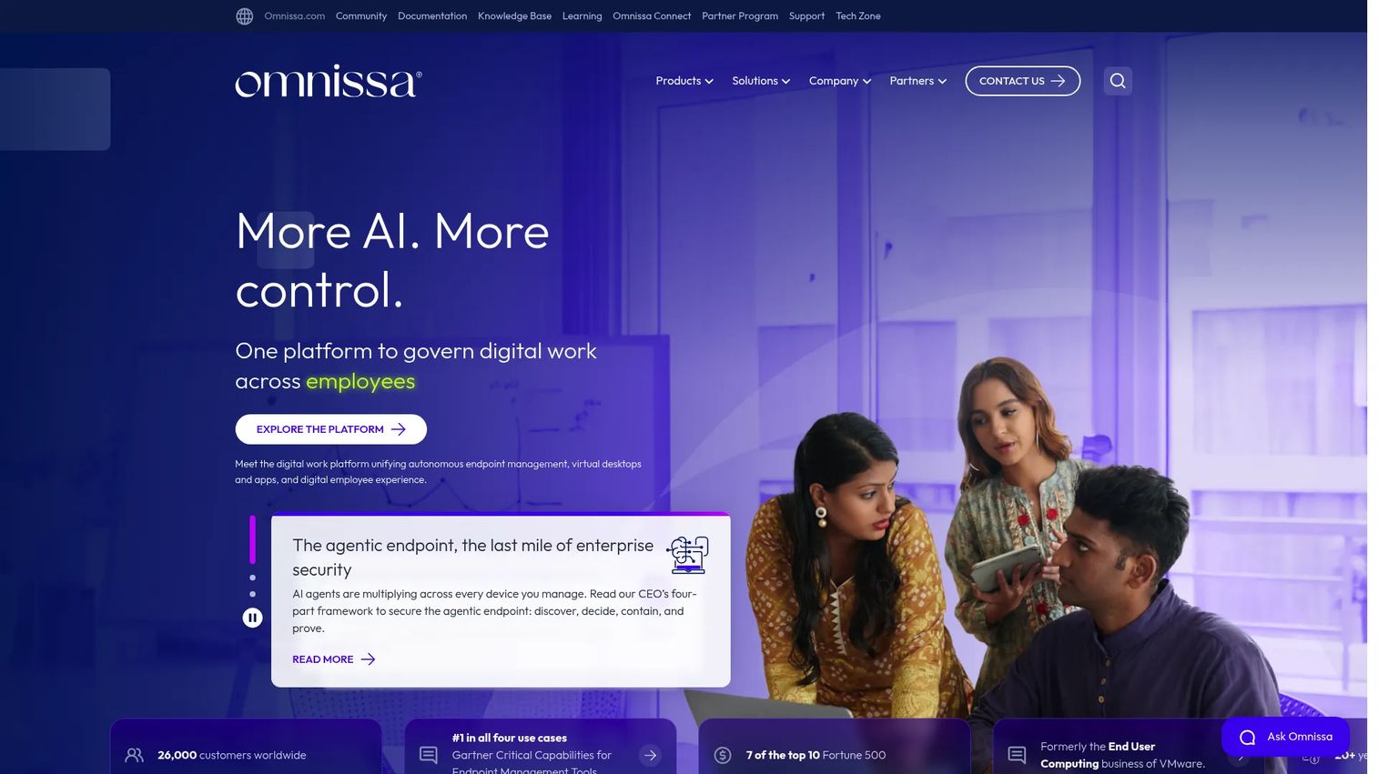 Omnissa Workspace ONE Experience Management dashboard