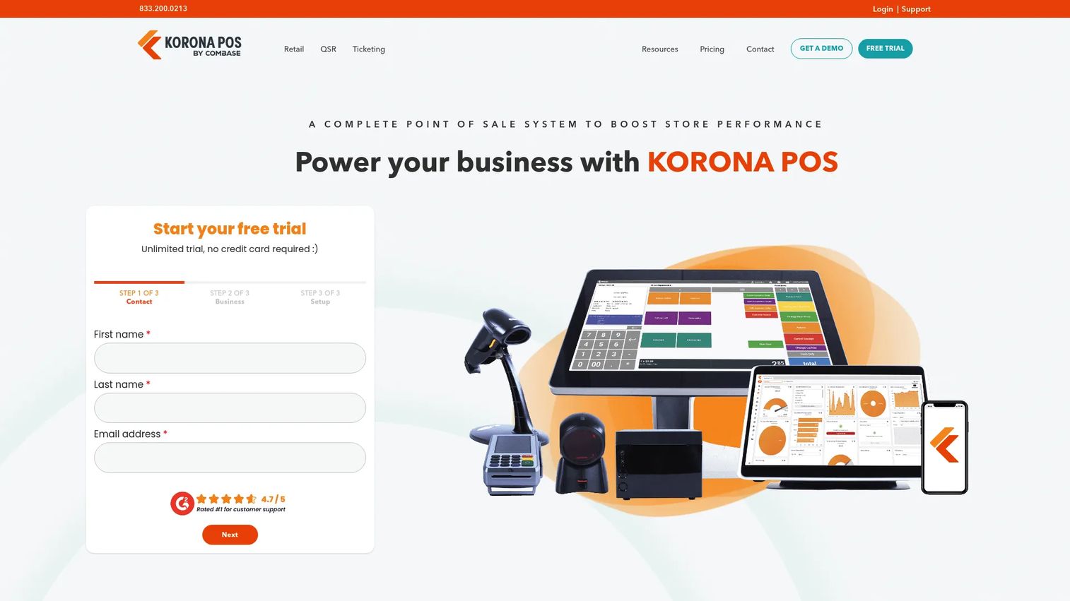 Korona POS retail checkout and inventory management interface