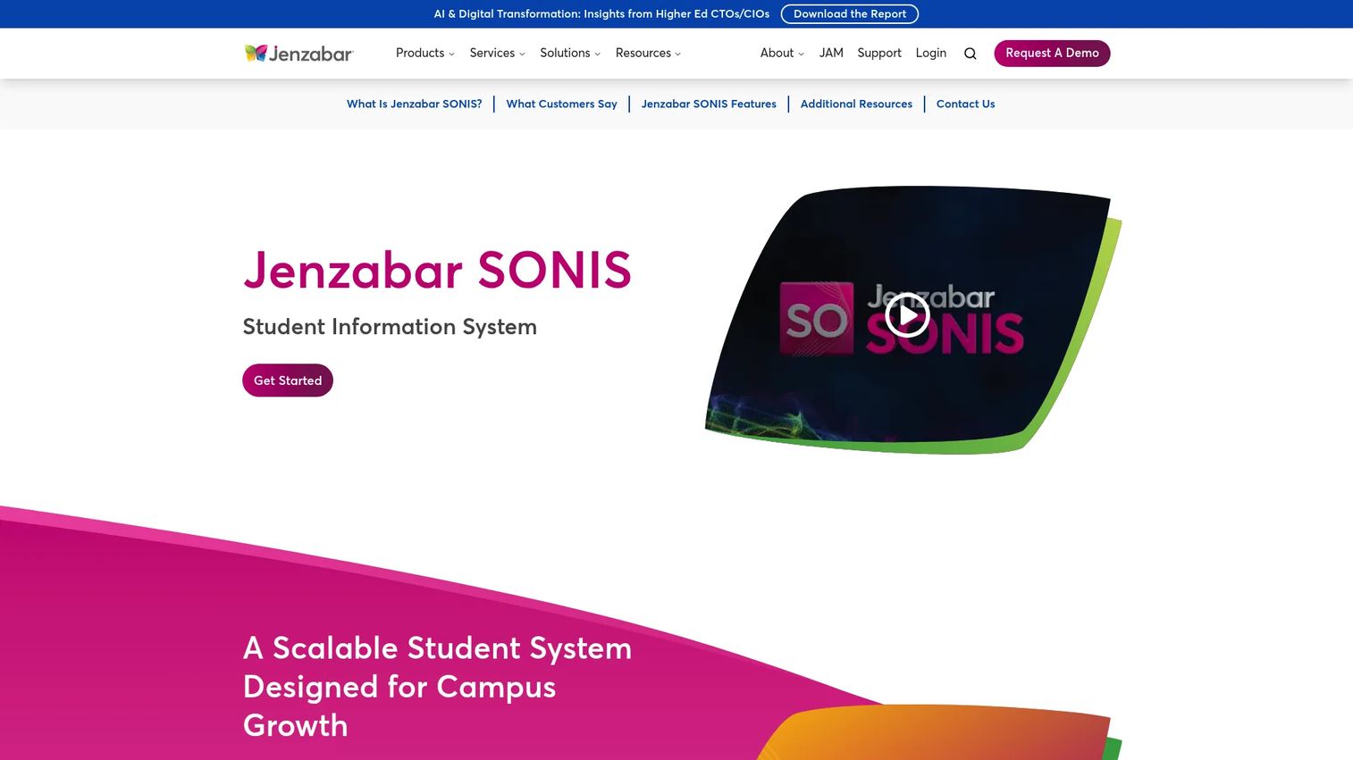 Jenzabar SONIS higher education system for student records and advising workflows.