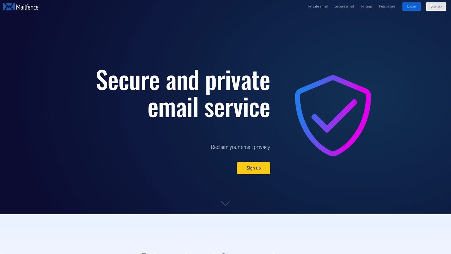 Mailfence webmail interface with OpenPGP encryption settings