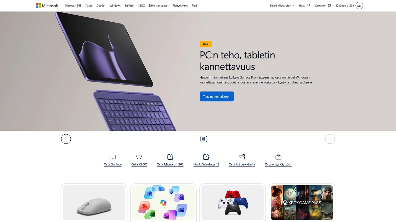 Microsoft homepage representing Defender for IoT security solution