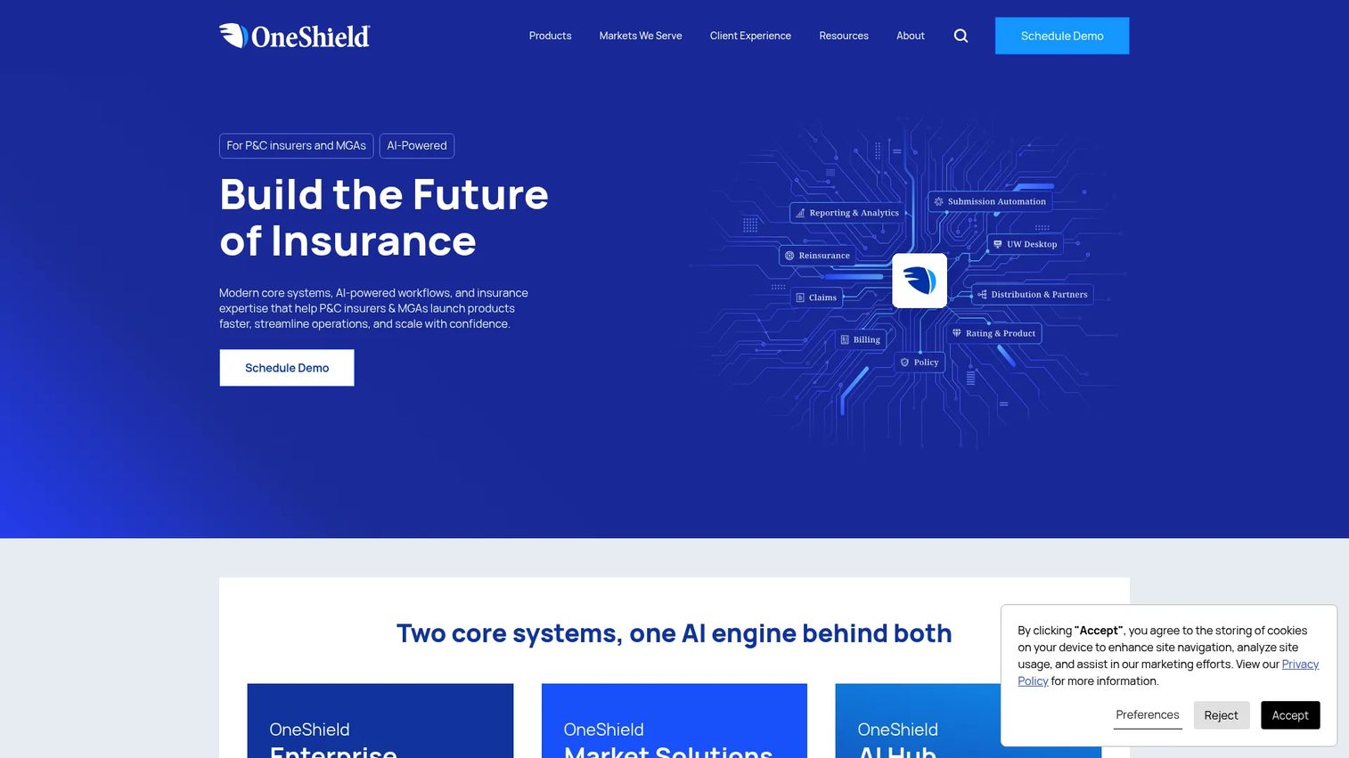 OneShield insurance core software for policy, billing, claims, and rating