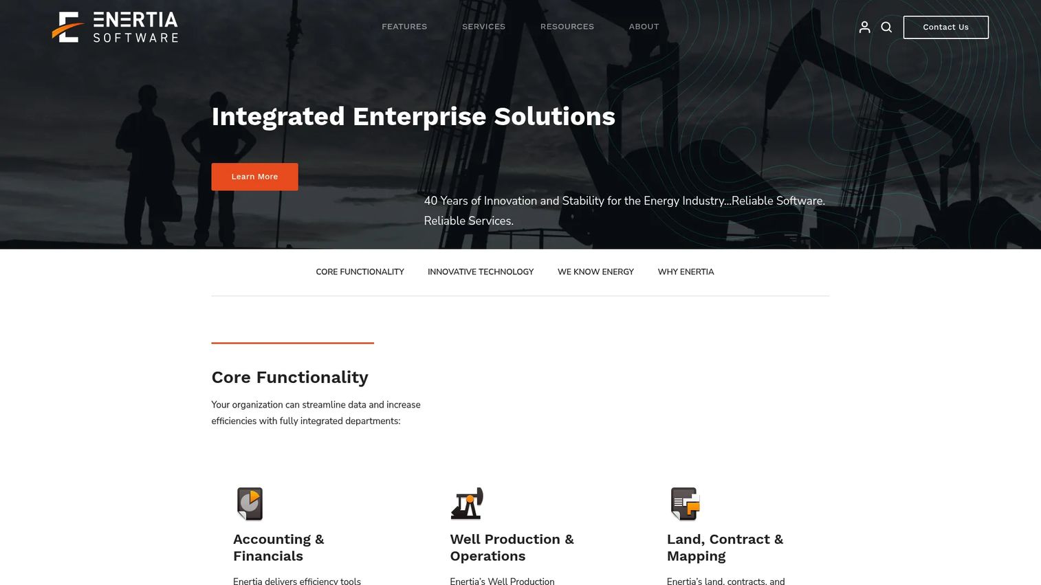 Enertia oil and gas ERP production software