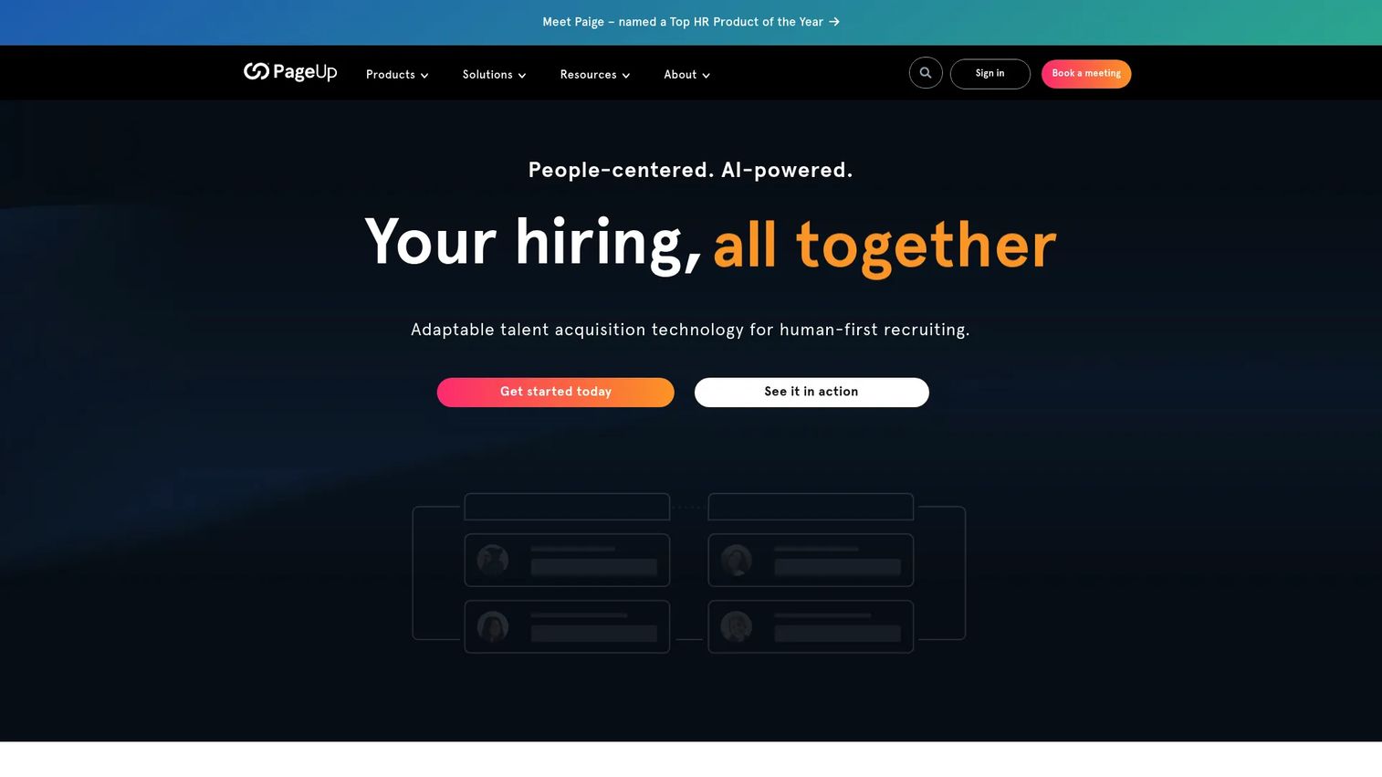 PageUp homepage screenshot