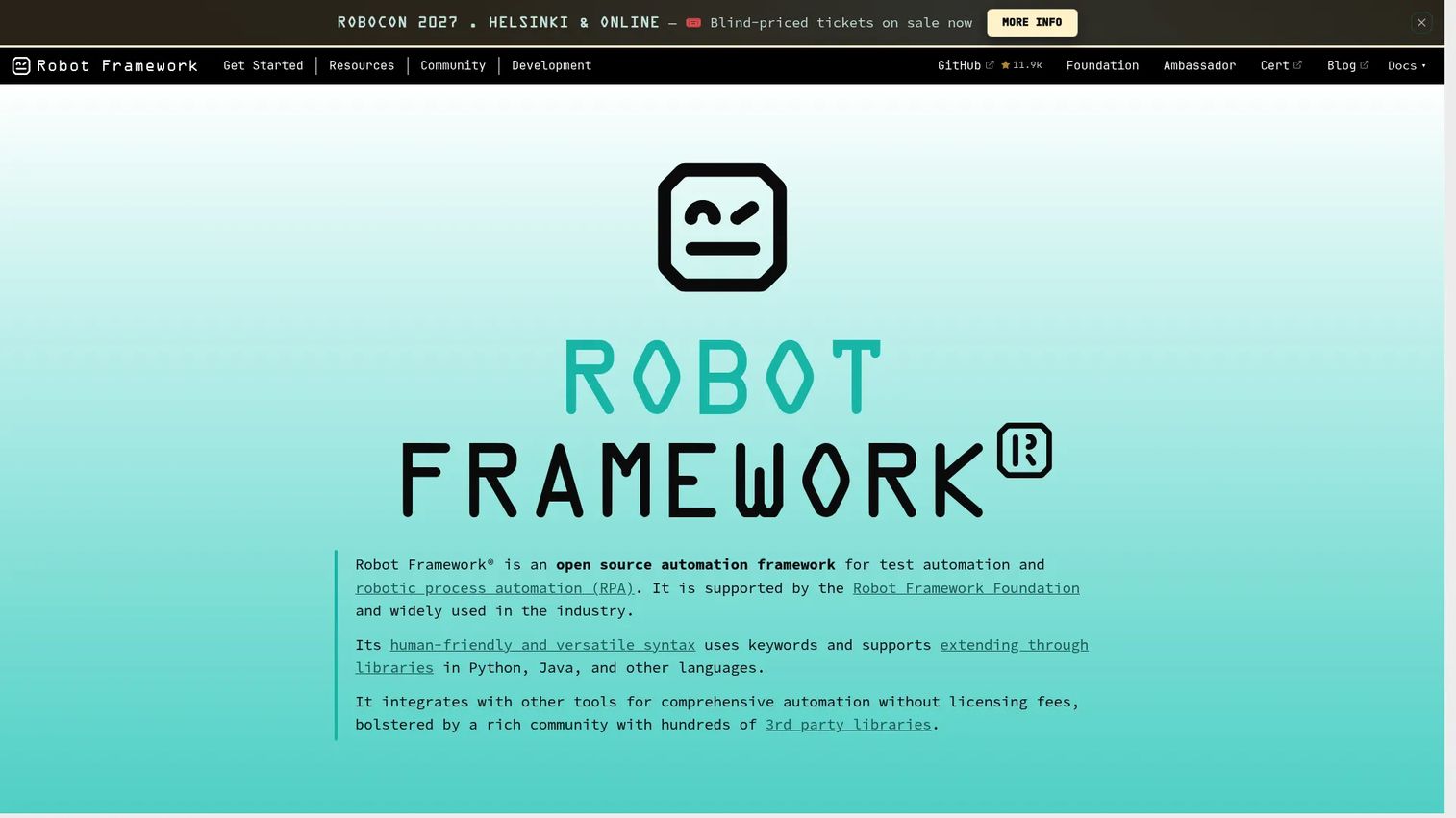 Robot Framework test automation report or logo
